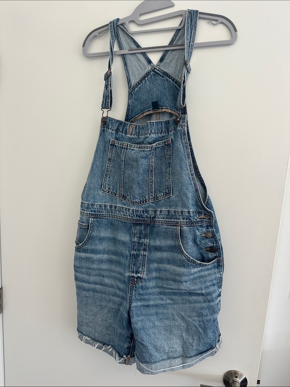 American Eagle Outfitters Medium Blue Denim Short Overalls